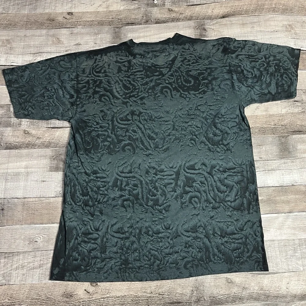 Scooby Doo Shirt Size Large Black Vintage 90s Tie Dye Dragon Monster Scary